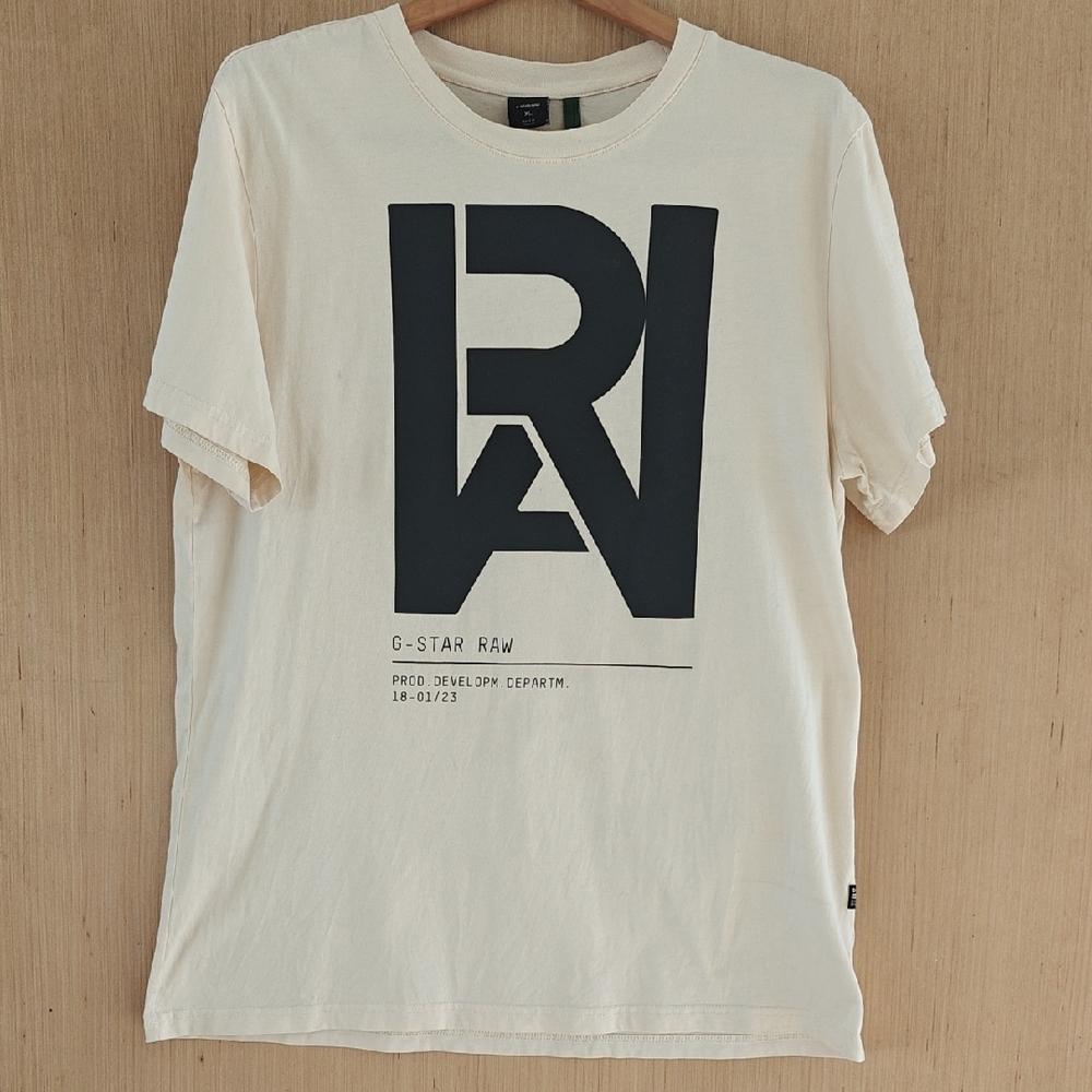 G-Star Cream Graphic T-Shirt